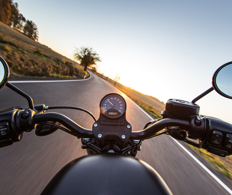 Motorcycle on the road, representing motorcycle insurance